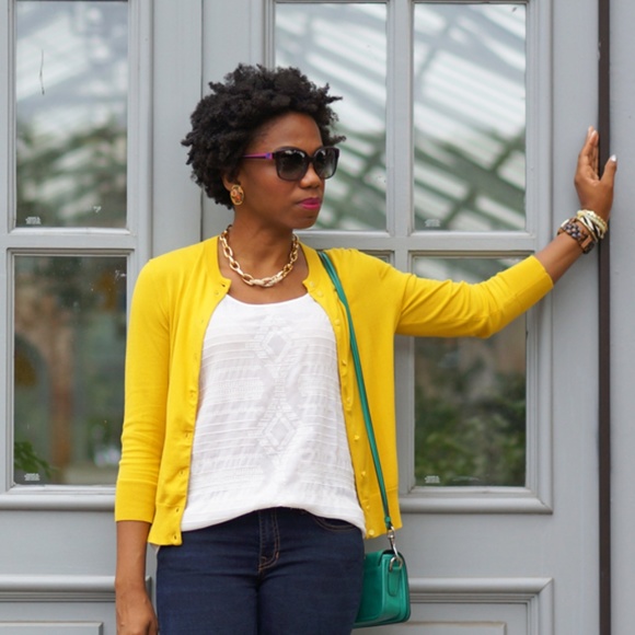 J Crew Yellow Jackie Cardigan 